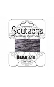 Beadsmith soutache cord 3mm - textured Metallic gunmetal